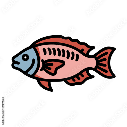 tilapia icon, tilapia vector illustration-simple illustration of tilapia, perfect for tilapia logos and icons