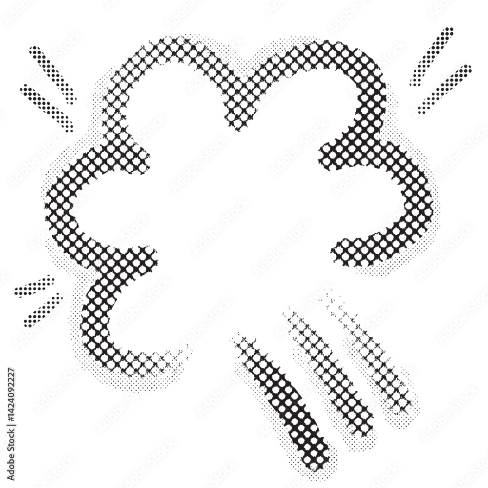 ドット柄のアメコミ風ハーフトーン漫符「熱気」 Adobe Illustrator Artwork ドット柄のアメコミ風ハーフトーン漫符「熱気」 Adobe Illustrator Artwork