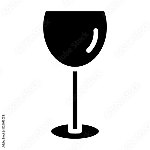 Wine Glass Vector Glyph Icon Design