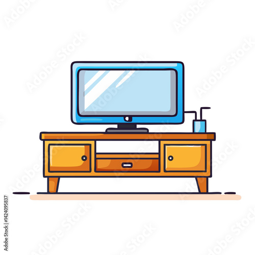 tv stand icon, tv stand vector illustration-simple illustration of tv stand, perfect for tv stand logos and icons