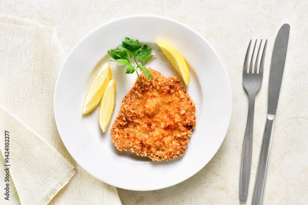 Homemade breaded chicken schnitzel Homemade breaded chicken schnitzel