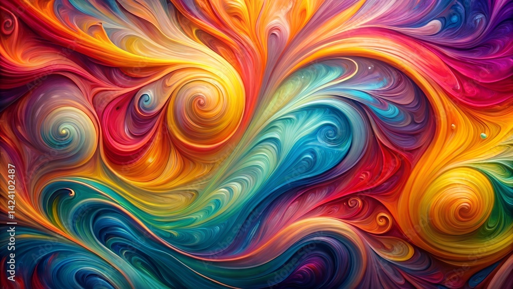 Obraz premium Abstract Vibrant Oil Paint Swirls Background