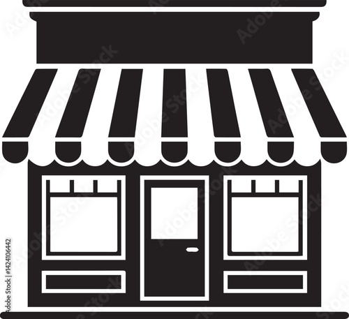 store building icon over white background vector illustration. black and white design