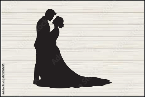 Web"Elegant Wedding Couple Silhouette – Bride and Groom Clipart"

"Romantic Bride & Groom Vector – Wedding Silhouette Illustration"

"Classic Wedding Silhouette – Couple in Love on Wood Background"

