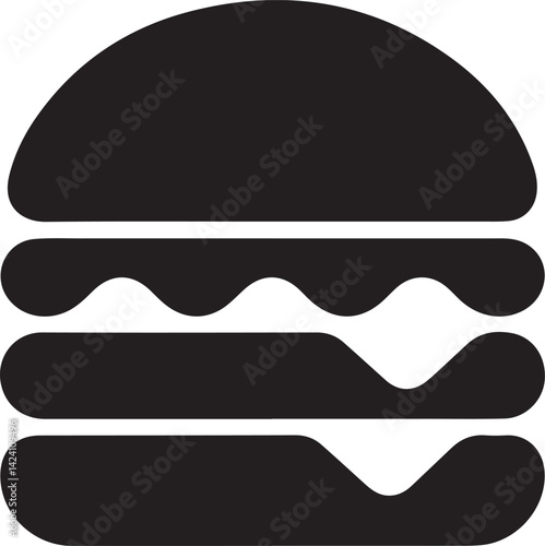 Hamburger Icon Vector. Fast Food Hamburger Sign. Graph symbol for cooking web site and apps design,  app, UI