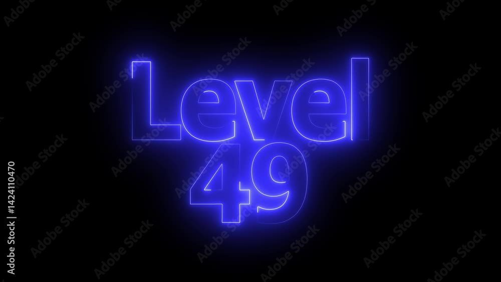Level 49 animation by blue color neon on black background. Level 49 animation by blue color neon on black background.