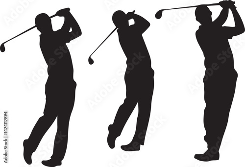 golf player silhouette vector