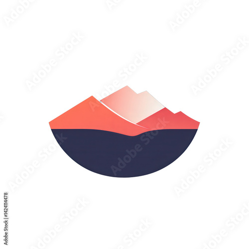 Stylized abstract mountain range with water reflection, representing nature and adventure. Free Download Stylized abstract mountain range with water reflection, representing nature and adventure. - GFXLoad