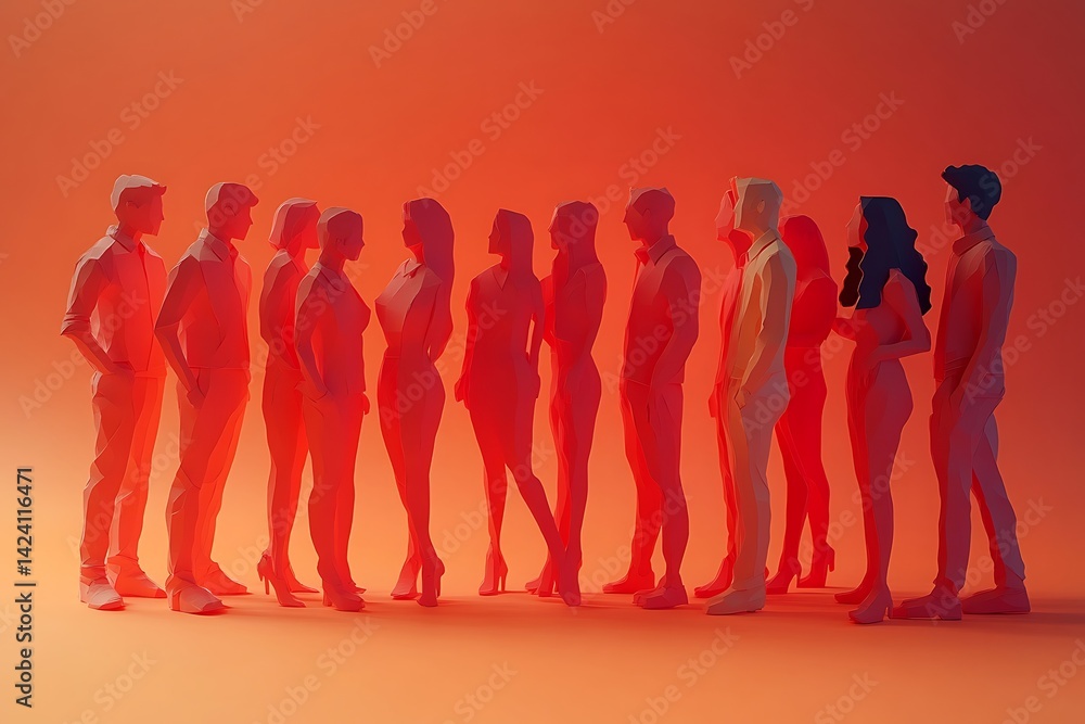 Optimistic Low-Poly Paper People Group Meeting Connection Optimistic Low-Poly Paper People Group Meeting Connection