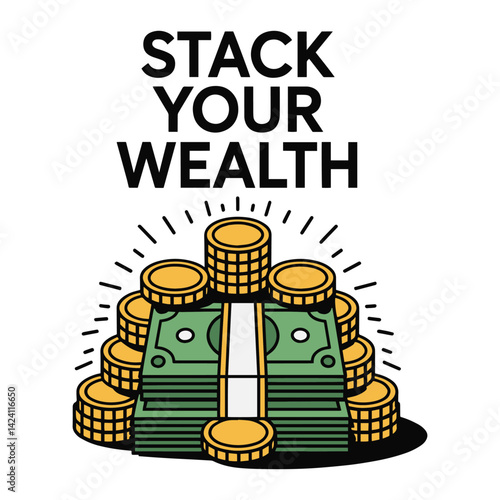 Stack Your Wealth T Shirt Design