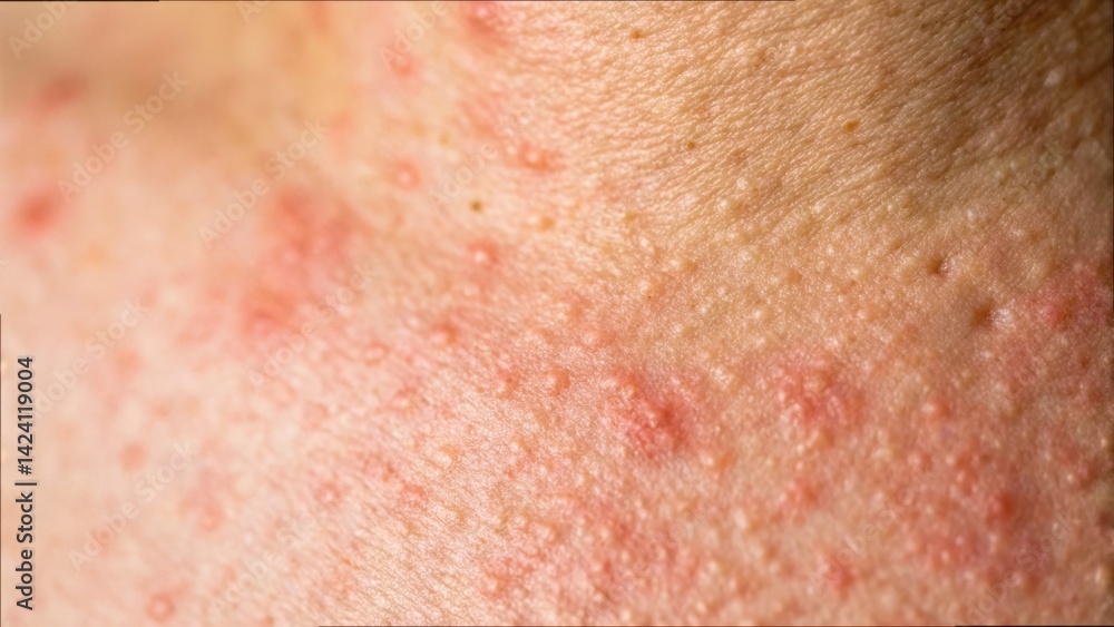Fototapeta premium Close-up of Skin with Allergic Reaction and Itching Symptoms