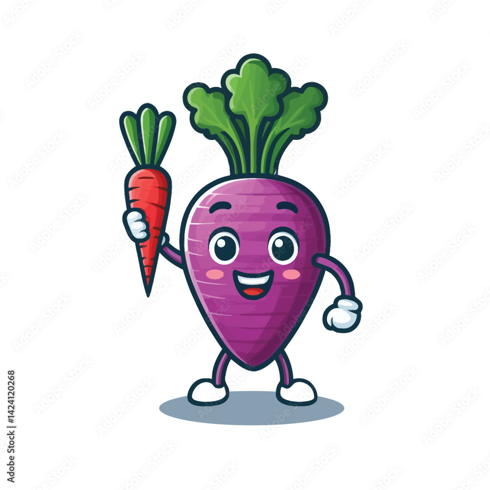 Fototapeta premium flat illustration vegetable cute mascot