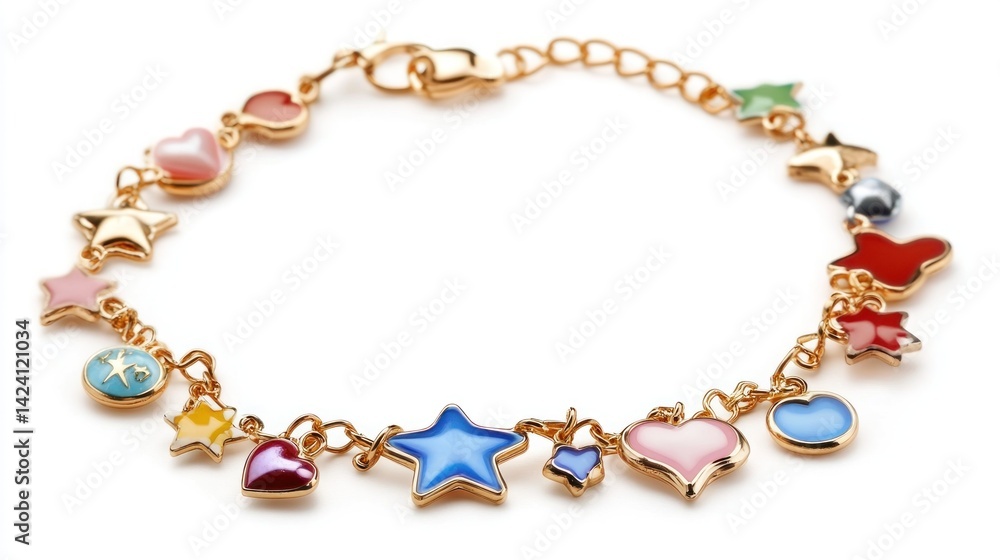 Obraz premium Colorful charm bracelet with enamel accents