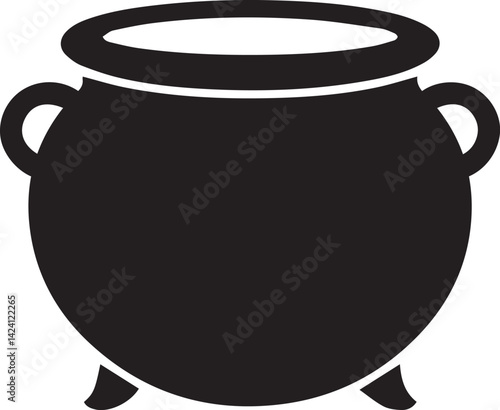 cauldron icon over white background vector illustration silhouette style design  illustration