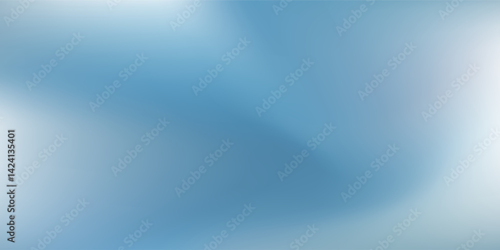 Fototapeta premium Ilustrator panoramic abstract blue background for product presentation with sunlight and blurred simple