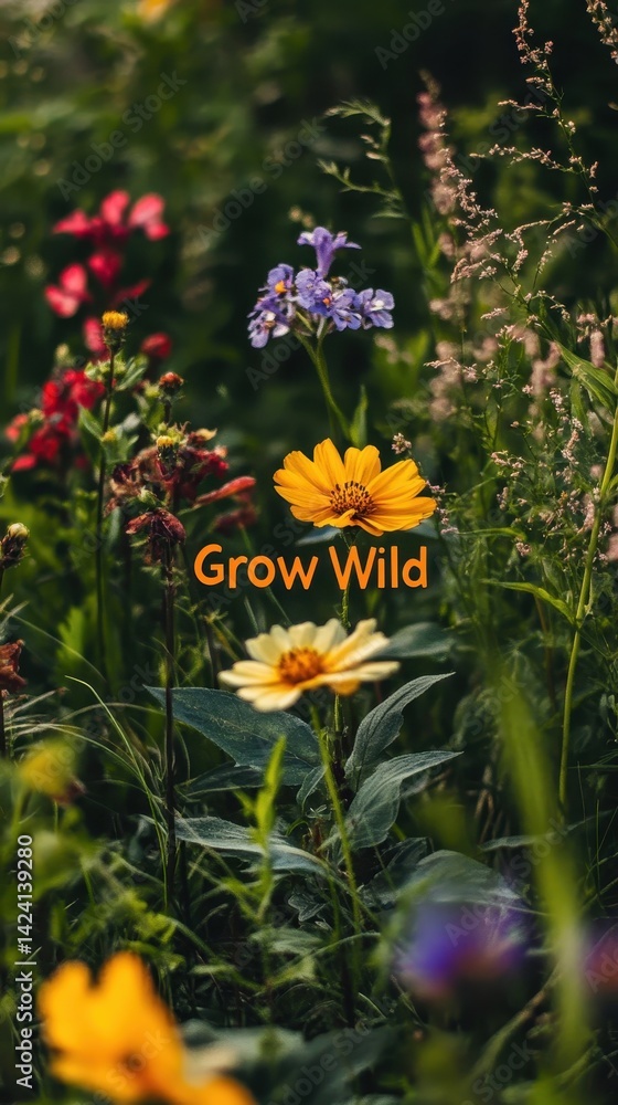 Obraz premium A vibrant display of wildflowers growing wild and free.