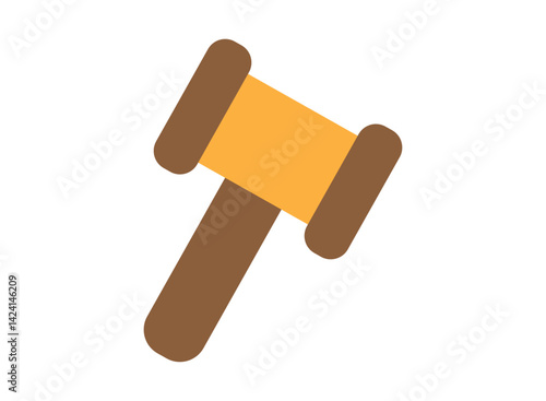 Illustration of an Law and Justice Hammer Flat Icon
