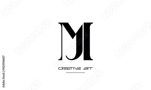 MJ, J,M ,M , J abstract letters logo monogram