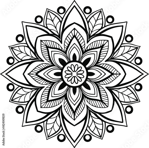 Floral Mandala Design – Intricate Vector Artwork