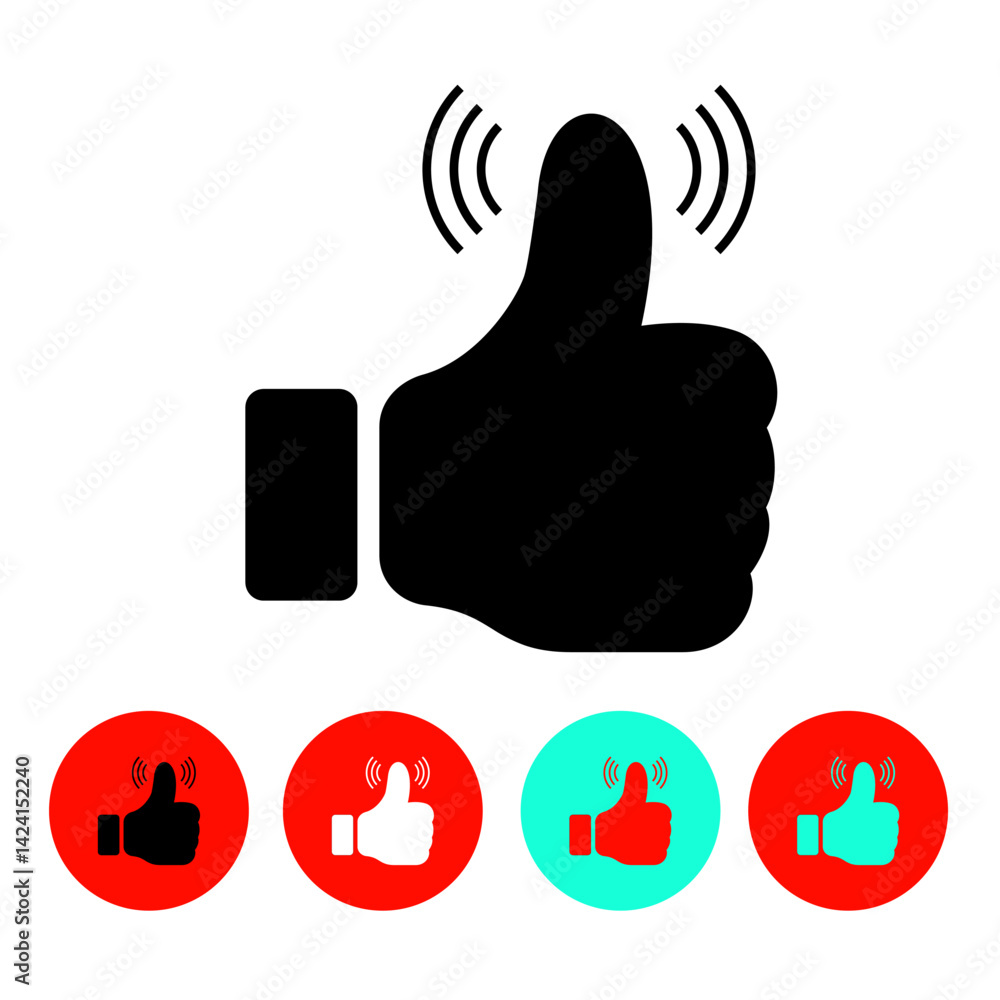 Obraz premium thumb icon-frequency, black, white and colored buttons