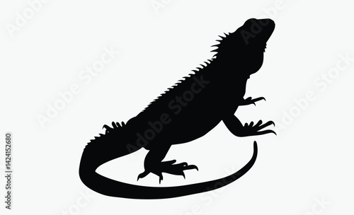 Iguana silhouette, Iguana silhouette vector illustration  on a white background 