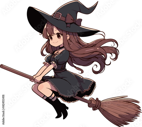 かわいい魔法少女のイラスト
