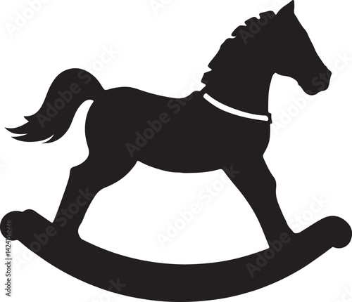 rocking horse silhouette vector illustration