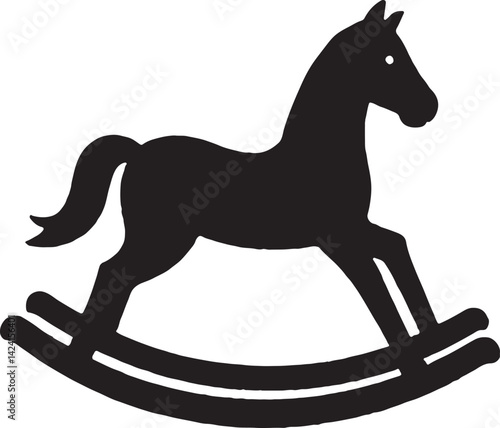rocking horse silhouette vector illustration