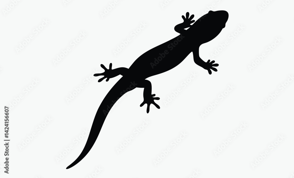 Fototapeta premium Salamander silhouette, salamander line art silhouette vector illustration 