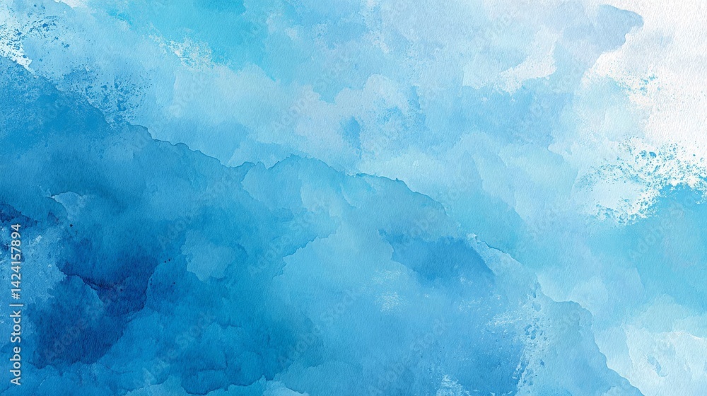 Obraz premium Light Blue Abstract Watercolor Background with Soft Cloud Effects