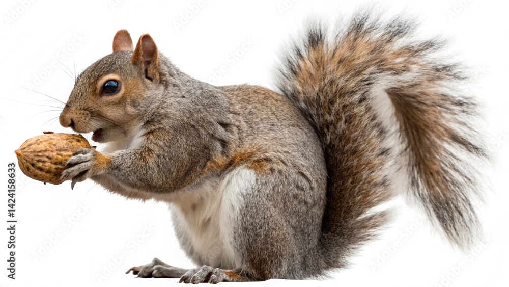 Obraz premium A squirrel, captured in natural light with a shallow depth of field