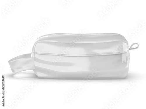Blank make Up Kit Bag or Cosmetic Bag Waterproof Travel Toiletry Bag 3d illustration.