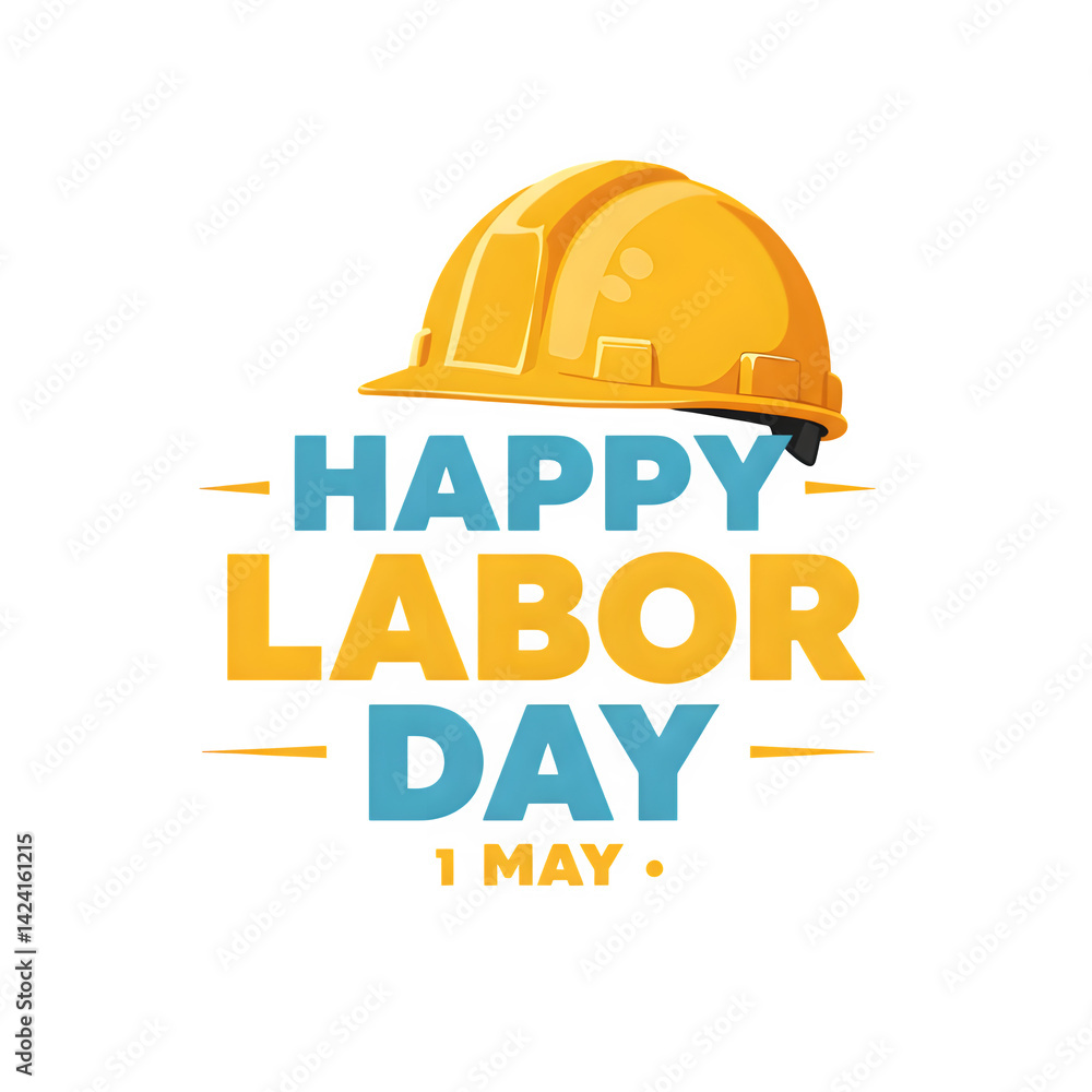 Celebrate Labor Day with a fun typography design that includes a distinct yellow construction helmet illustration. This safety hard hat is just right for the holiday. Celebrate Labor Day with a fun typography design that includes a distinct yellow construction helmet illustration. This safety hard hat is just right for the holiday.