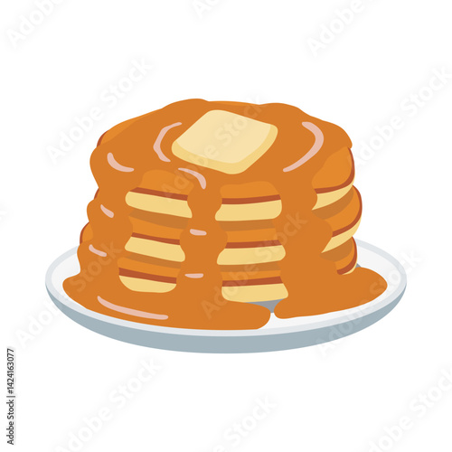 Pancakes illustration, clipart, isolated on white background