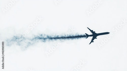 Airplane in flight, contrail