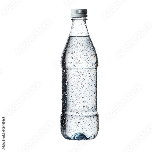 Wallpaper Mural A clear bottle of water with condensation on it, set against a transparency background Torontodigital.ca