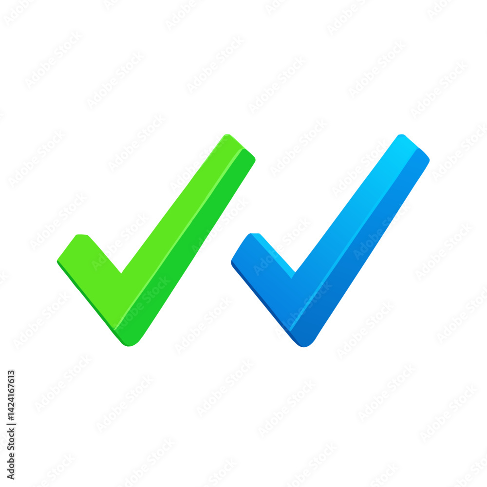 Green And Blue Check Marks For Positive Confirmation And Validation Vector Illustration Green And Blue Check Marks For Positive Confirmation And Validation Vector Illustration