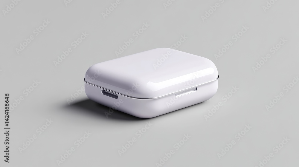 Blank white storage case for earbuds Blank white storage case for earbuds