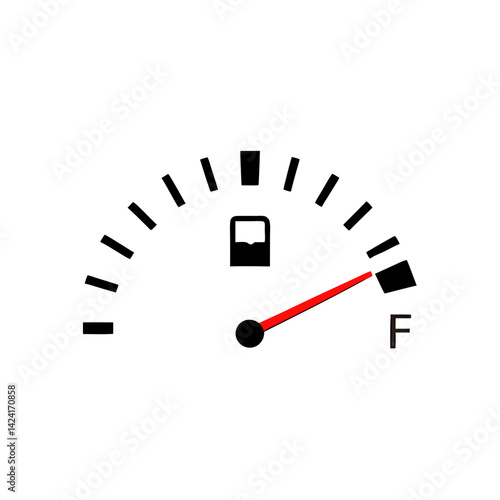Full Fuel Gauge Indication Shows Abundance In Automobile Transportation Resources
