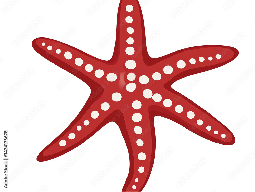 Red Starfish Illustration Isolated Against Transparent Background Red Starfish Illustration Isolated Against Transparent Background