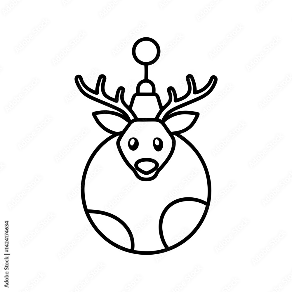 Reindeer glitter ornament silhouette. Reindeer glitter ornament silhouette.