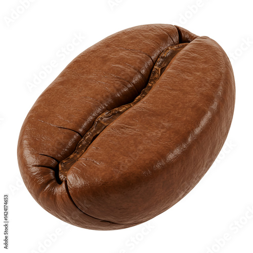 3d grain of coffe isolated