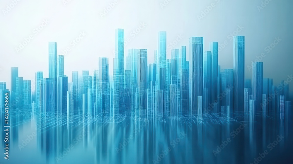 Fototapeta premium Blue Graphs of financial Business analysis