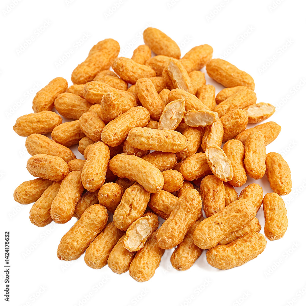 Isolated golden and sugary honey roasted peanuts piled up Isolated golden and sugary honey roasted peanuts piled up