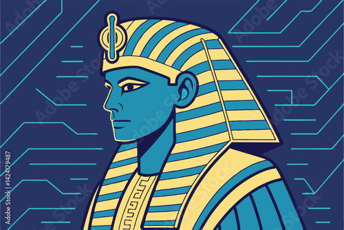 Illustration of an Ancient Egyptian Pharaoh Royalty and Religion in Egyptian History