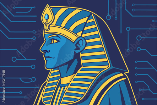 Illustration of an Ancient Egyptian Pharaoh Royalty and Religion in Egyptian History