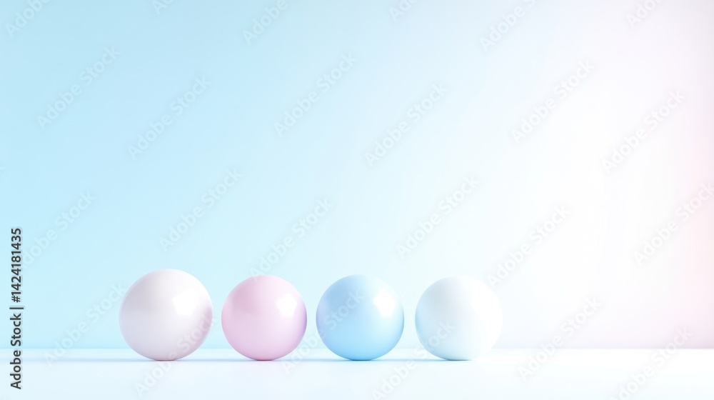 Pastel Spheres Minimalist Background Soft Lighting Centered Row Smooth Textures Arranged Display Light Blue Wall Serene Mood Perfect for Branding Pastel Spheres Minimalist Background Soft Lighting Centered Row Smooth Textures Arranged Display Light Blue Wall Serene Mood Perfect for Branding