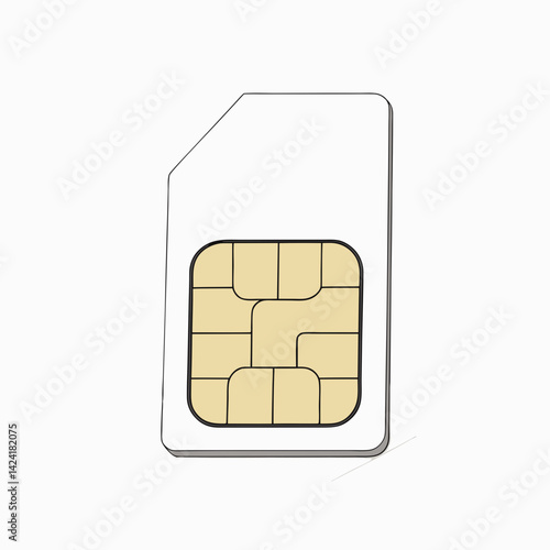 Sim Card Illustration For Mobile Phone Communication And Connectivity Technology