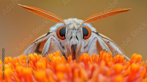Close-up of a moth on a flower