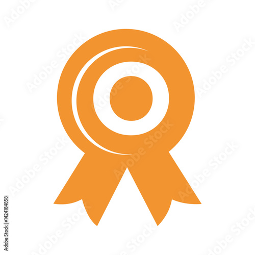 Initial Letter O Award Ribbon Symbol Vector Template
